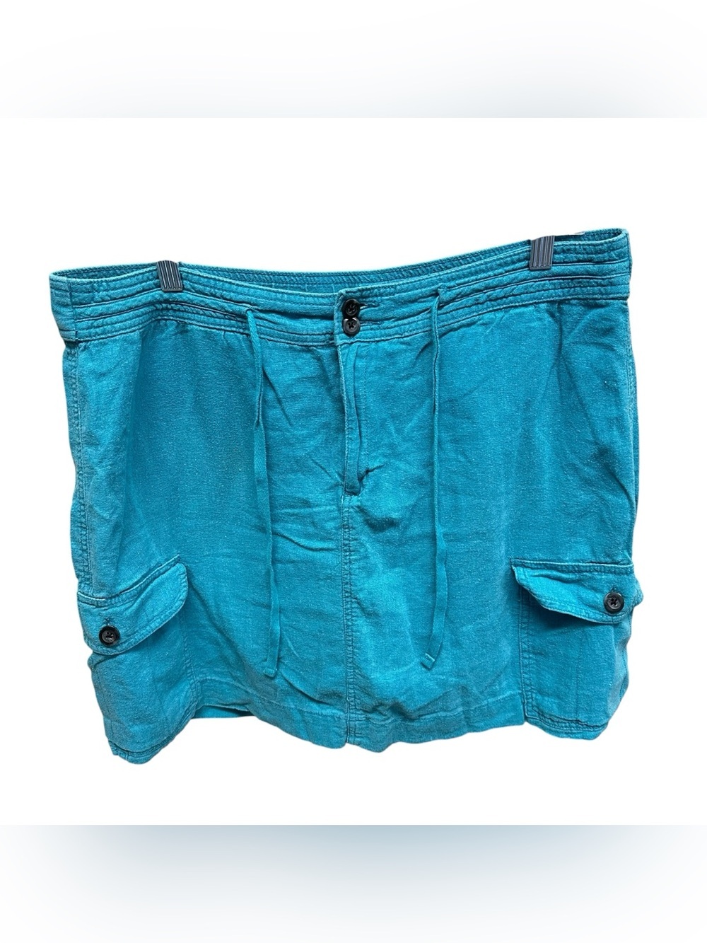 Croft & Barrow women’s linen blend skort skirt size 14 blue coastal